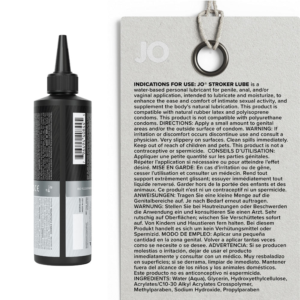 JO Stroker Lube - 240ml - Water Based Stroker Lubricant - 240 ml Bottle - 40844