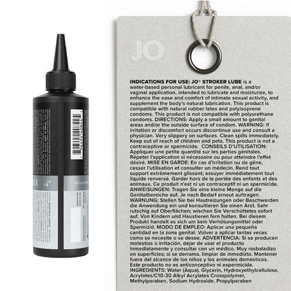 JO Stroker Lube - 240ml - Water Based Stroker Lubricant - 240 ml Bottle - 40844