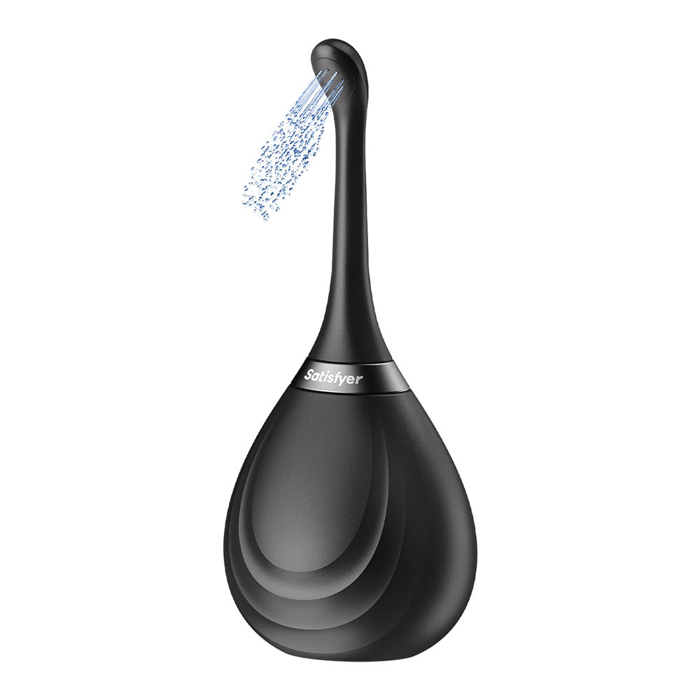 Satisfyer Clean & Play 2-in-1 - Black Unisex Douche with 2 Nozzles - 4095110