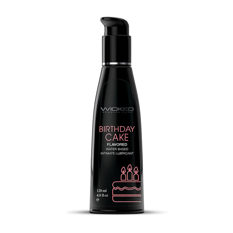 Wicked Aqua Birthday Cake - Birthday Cake Flavoured Water Based Lubricant - 120 ml (4 oz) Bottle - 90444