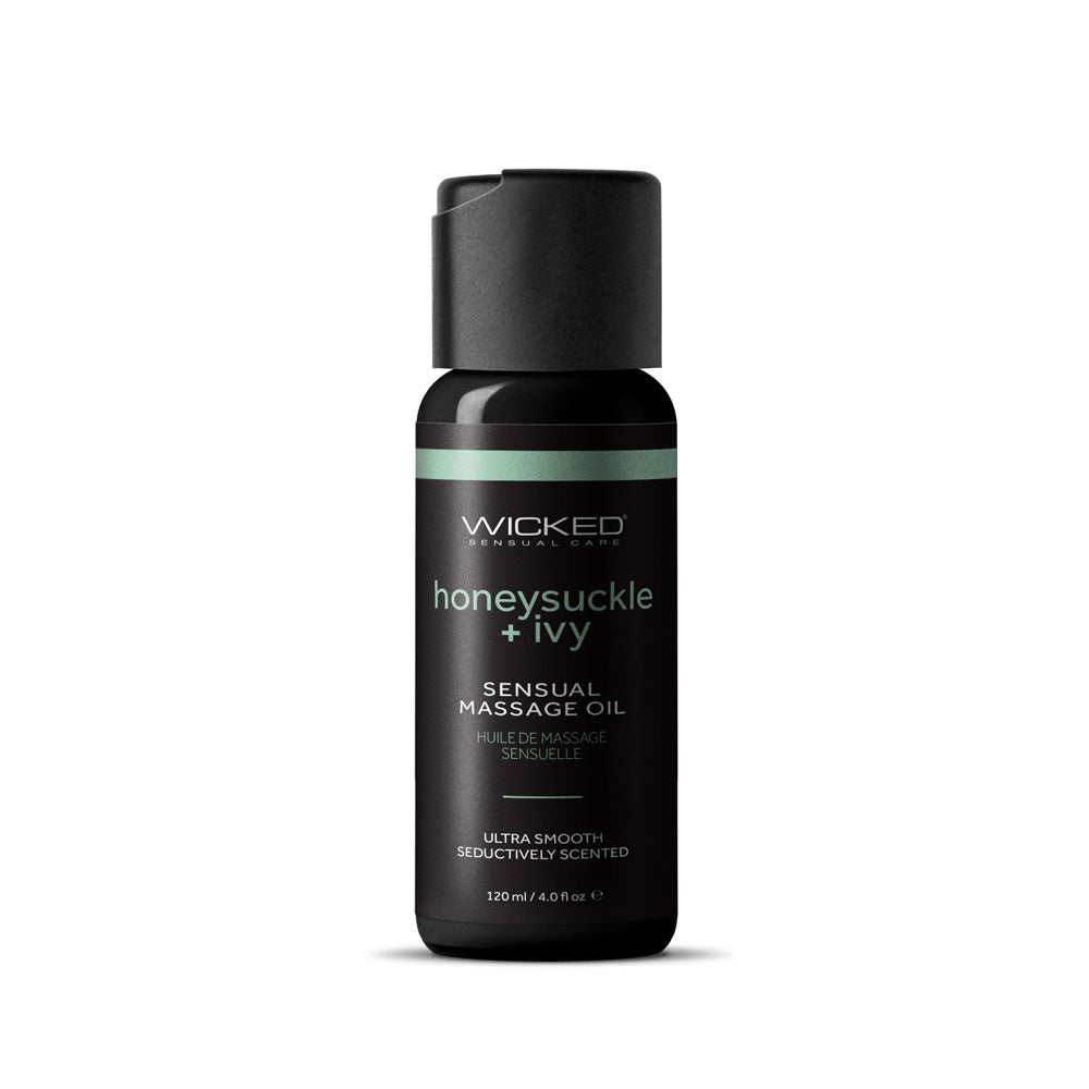 Wicked Sensual Massage Oil - Honeysuckle + Ivy - Honeysuckle and Ivy Scented Massage Oil - 120 ml Tube - 90976