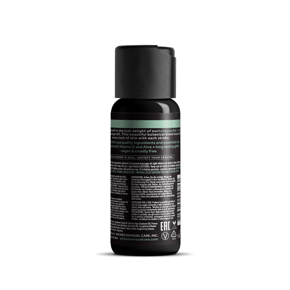 Wicked Sensual Massage Oil - Honeysuckle + Ivy - Honeysuckle and Ivy Scented Massage Oil - 120 ml Tube - 90976