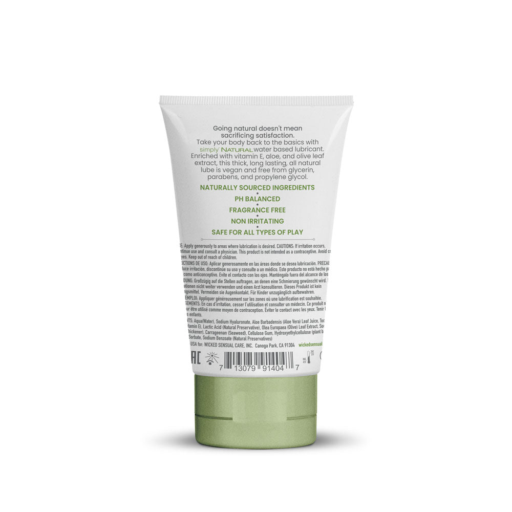 Wicked Simply Natural - Water Based Lubricant - 120 ml (4 oz) Bottle - 91404