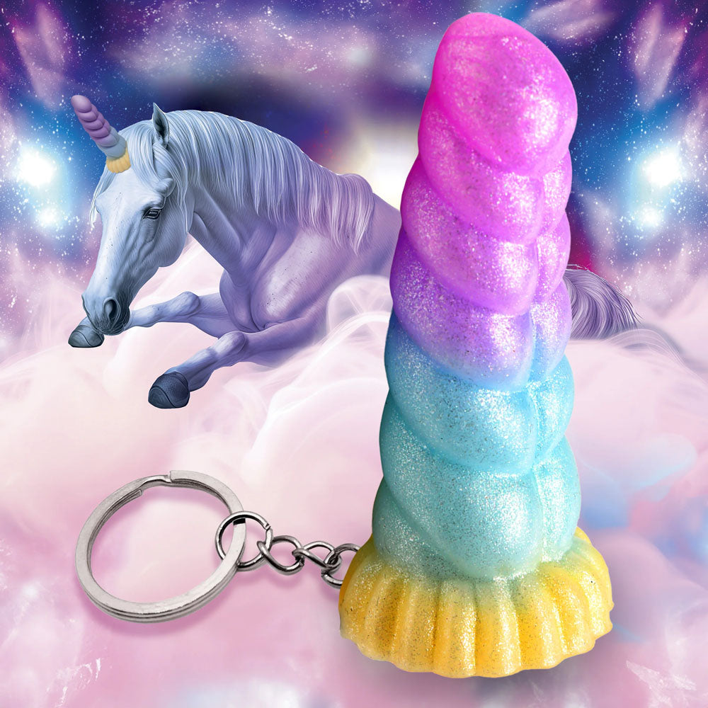 Mystique Unicorn Keychain - Novelty Fantasy Dildo Keyring