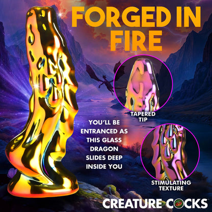 Creature Cocks Dragon Glass - Coloured 15.7 cm Glass Fantasy Dildo-AH628
