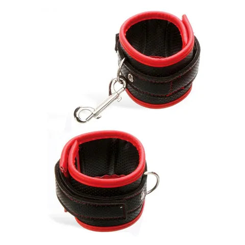 Adam & Eve SCARLET COUTURE BONDAGE CUFFS - Black/Red Restraints