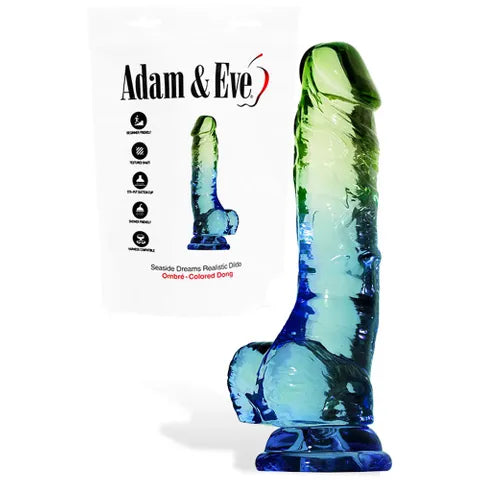 Adam & Eve SENSUAL SEASIDE 8.5 Dildo - Blue/Green 21.5 cm Dildo