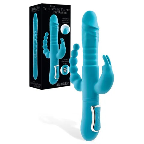 Adam & Eve THRUSTING TRIPLE JOY RABBIT - Rechargeable Rabbit Vibrator 