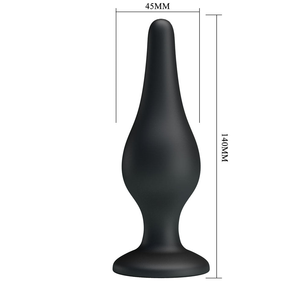 Party Up JEFFREY Butt Plug - Black 14 cm Butt Plug-BI-014459-PU