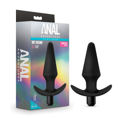 Anal Adventures Platinum Vibrating Plug - Black 12.7 cm (5) Vibrating Butt Plug