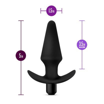 Anal Adventures Platinum Vibrating Plug - Black 12.7 cm (5) Vibrating Butt Plug
