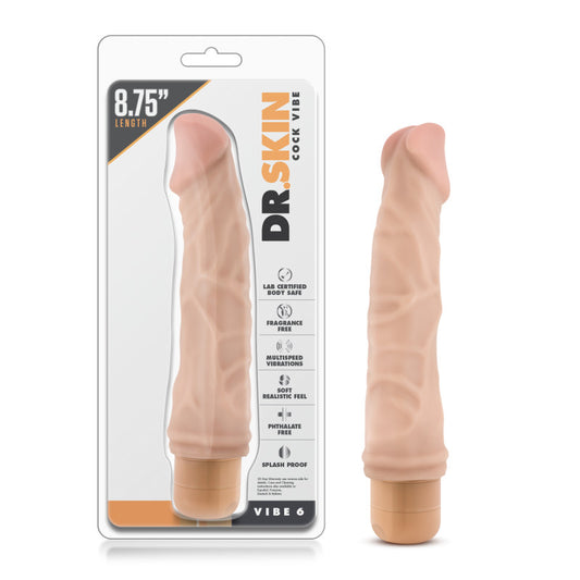 Dr. Skin Cock Vibe 6 - 8.5 Cock - Flesh 21.6 cm Vibrating Dong
