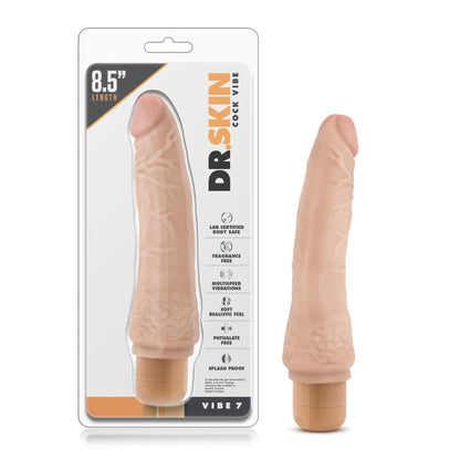 Dr. Skin Cock Vibe 7 - 8.5 Cock - Flesh 21.6 cm Vibrating Dong