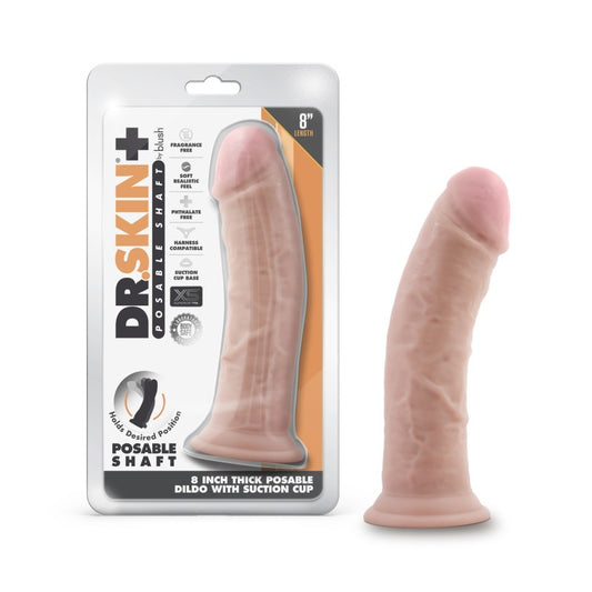 Dr. Skin Plus 8 Thick Posable Dildo - Flesh 20.3 cm Dong