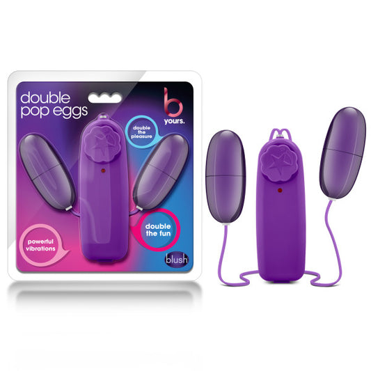 B Yours Double Pop Eggs - Plum Purple Vibrating Duo