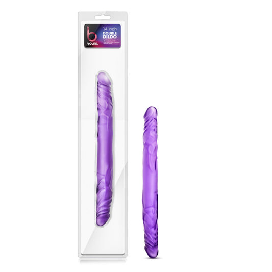B Yours - 14'' Double Dildo - Purple 35.5 cm Dong