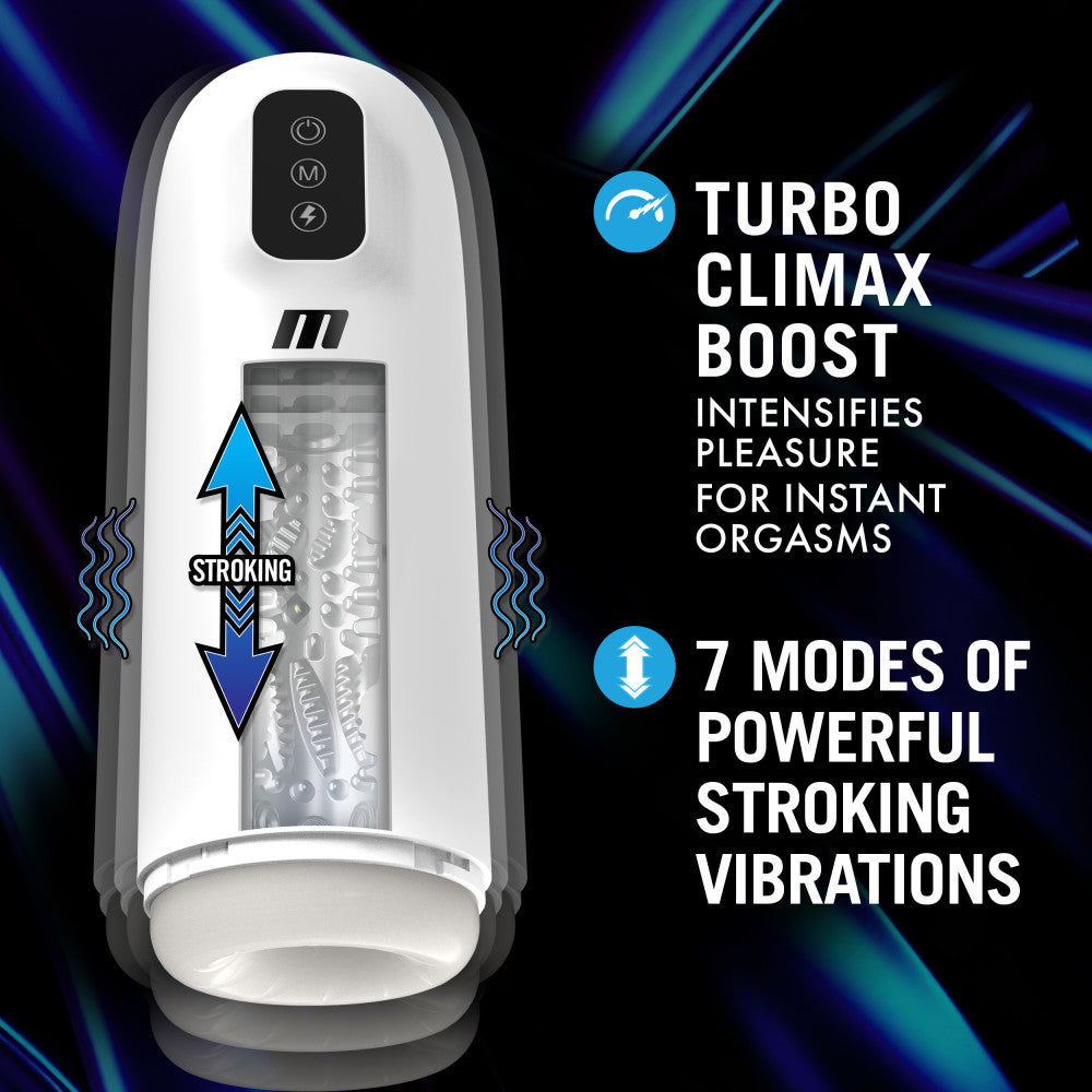 M For Men Robo-Bator - White USB Rechargeable Vibrating Stroker