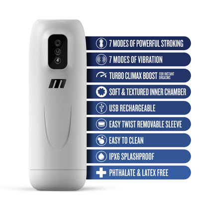 M For Men Robo-Bator - White USB Rechargeable Vibrating Stroker
