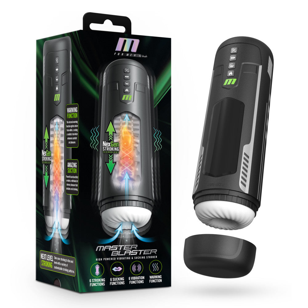 M For Men - Master Blaster - USB Rechargeable Vibrating & Sucking Stroker