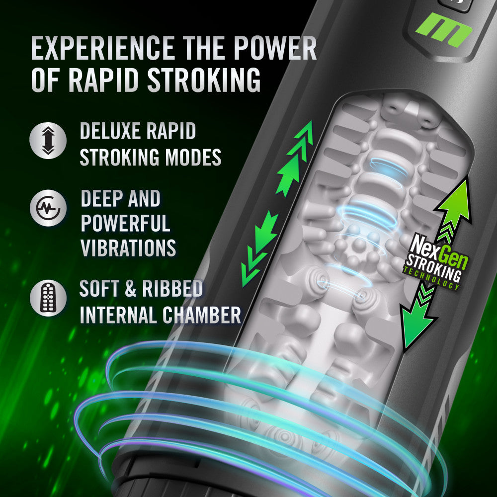 M For Men - Master Blaster - USB Rechargeable Vibrating & Sucking Stroker