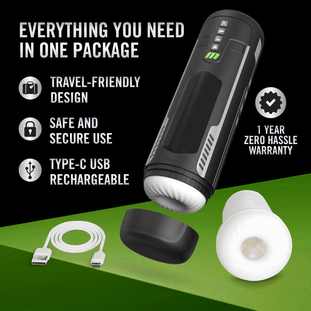 M For Men - Master Blaster - USB Rechargeable Vibrating & Sucking Stroker