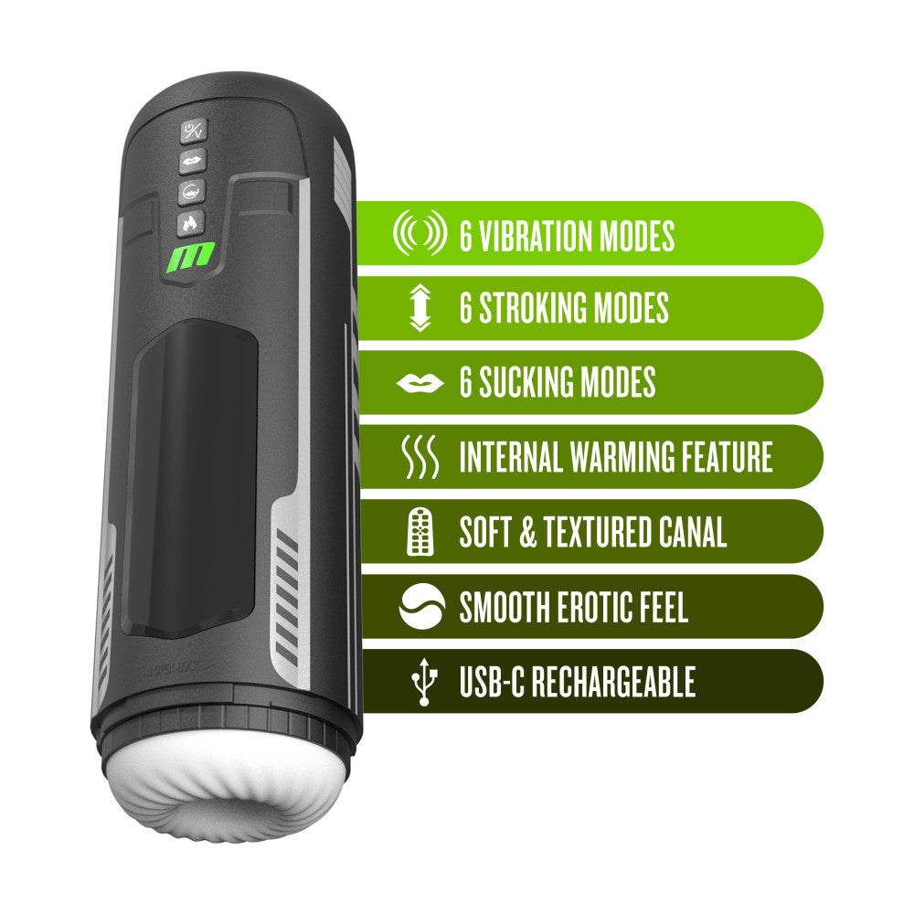 M For Men - Master Blaster - USB Rechargeable Vibrating & Sucking Stroker