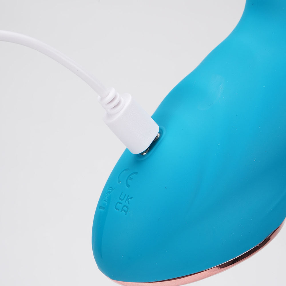 Maia KENNEDI - Blue 23.5 cm USB Rechargeable Triple Stimulating Vibrator-BO-25-03-BLUE