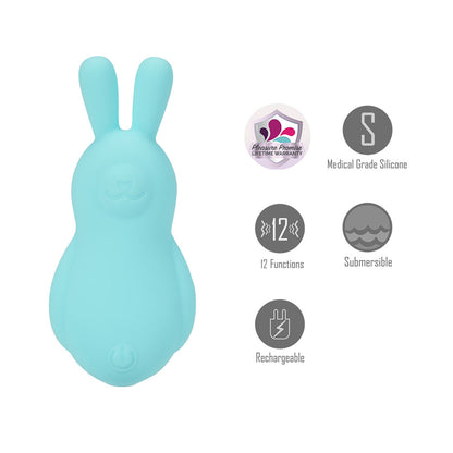 Maia BRI - Teal - Teal 9 cm USB Rechargeable Vibrating Bunny Bullet-BO-25-05-TEAL