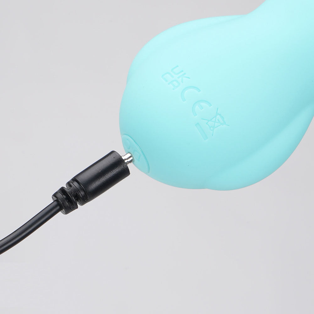 Maia BRI - Teal - Teal 9 cm USB Rechargeable Vibrating Bunny Bullet-BO-25-05-TEAL