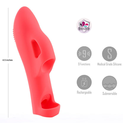 Maia LANA - Red - Red USB Rechargeable Finger Stimulator-BO-25-09-RED