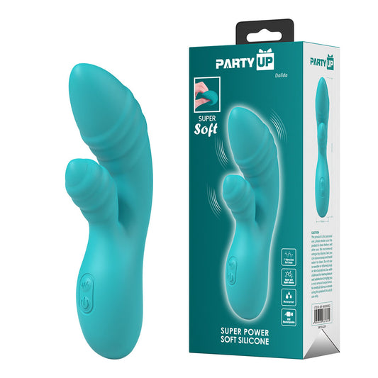 Party Up DALIDA - Teal - Teal 16.2 cm USB Rechargeable Rabbit Vibrator-BP-W00002-1