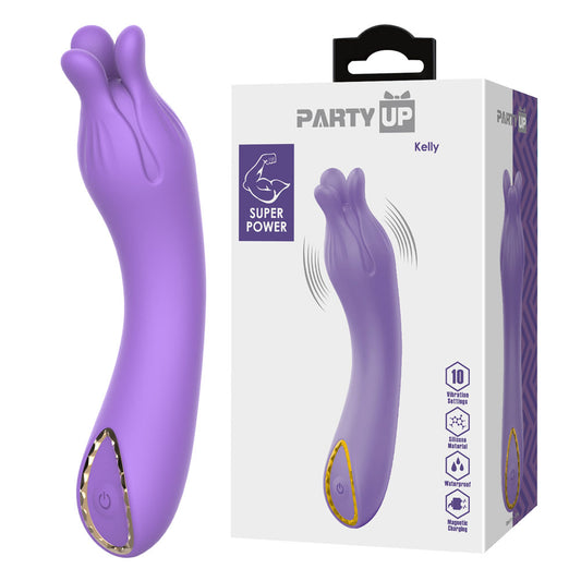 Party Up KELLY - Purple - Purple 13.7 cm USB Rechargeable Vibrator-BP-W00008