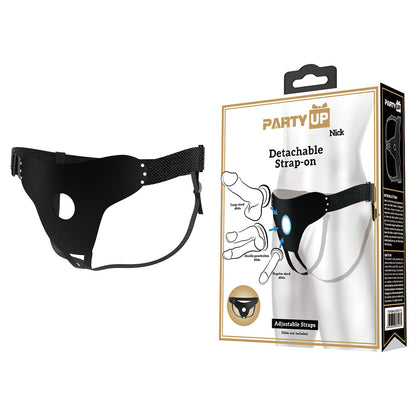 Party Up NICK Strap-On Harness - Black Adjustable Strap-On Harness (No Probe Included)-BW-022097-PU