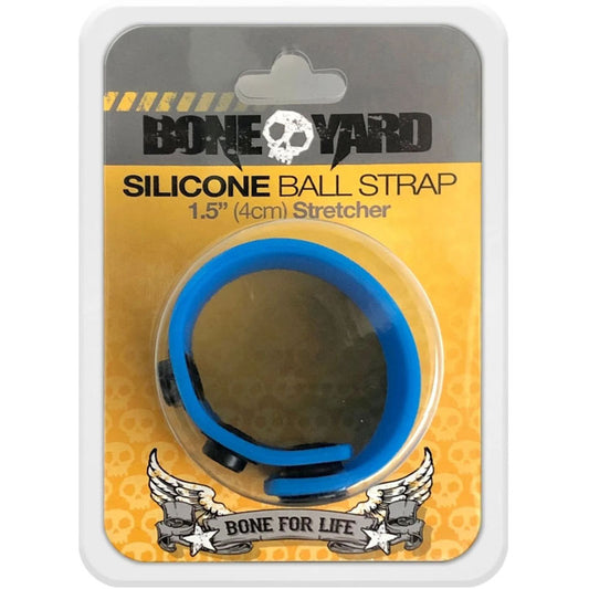 Boneyard Silicone Ball Strap Blue - Blue 3-Snap 4 cm Adjustable Ball Stretcher Ring