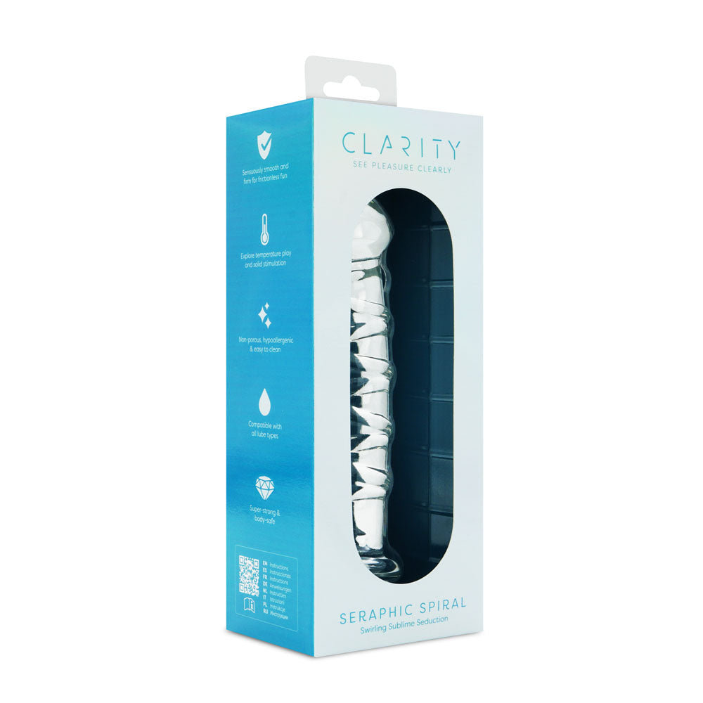 Clarity - Seraphic Spiral - Clear 16 cm Glass Dildo-CLA-01