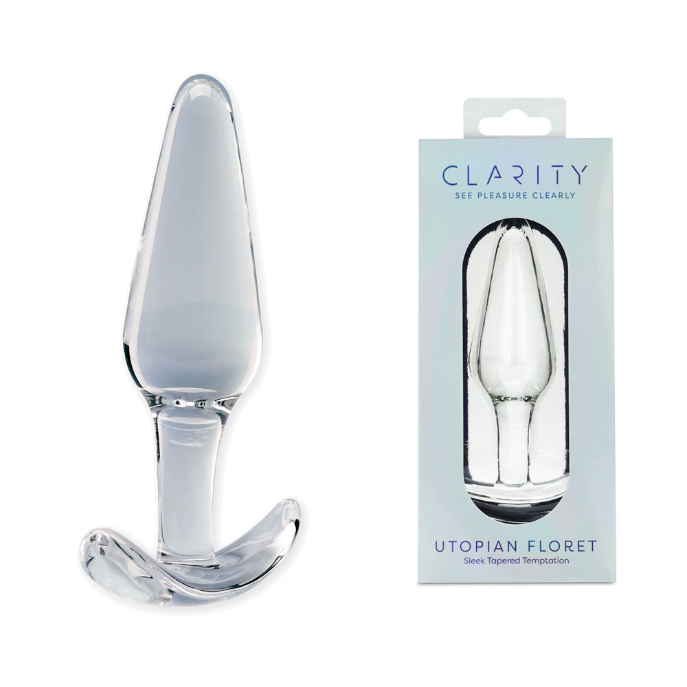 Clarity - Utopian Floret - Clear 11 cm Glass Butt Plug-CLA-25
