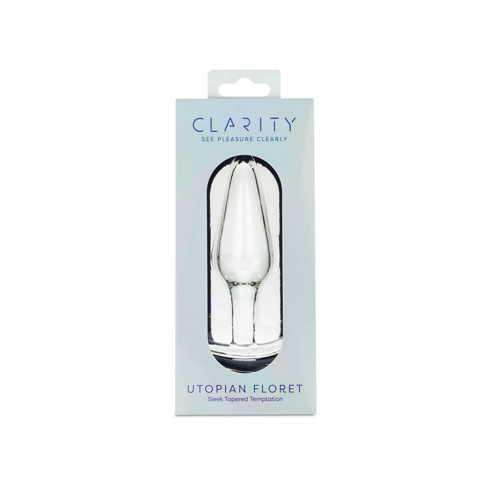 Clarity - Utopian Floret - Clear 11 cm Glass Butt Plug-CLA-25