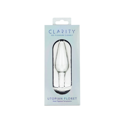 Clarity - Utopian Floret - Clear 11 cm Glass Butt Plug-CLA-25