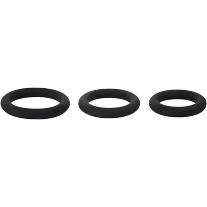 Adam & Eve Silicone Penis Ring Set - Black Cock Rings - Set of 3 Sizes-D726 8000