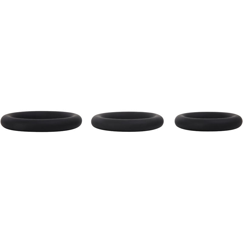 Adam & Eve Silicone Penis Ring Set - Black Cock Rings - Set of 3 Sizes-D726 8000
