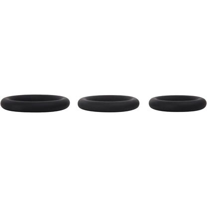 Adam & Eve Silicone Penis Ring Set - Black Cock Rings - Set of 3 Sizes-D726 8000
