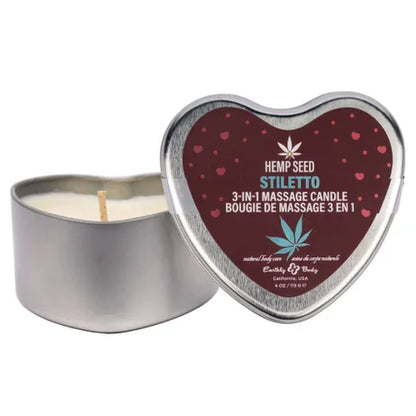 EB Hemp Seed 3 in 1 Massage Heart Candle - Stiletto