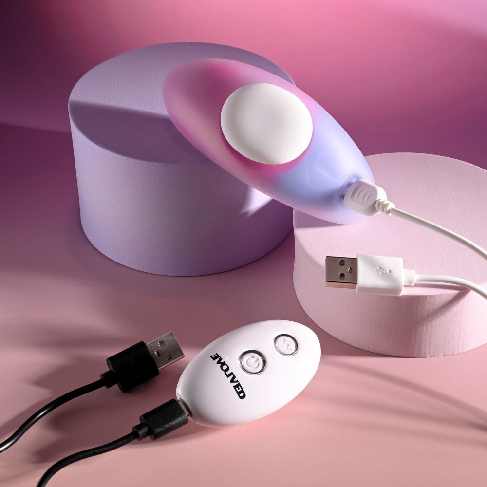 Evolved PARADISE PANTY - Pink/Purple USB Rechargeable Panty Vibrator with Remote Control-EN-RS-5711-2