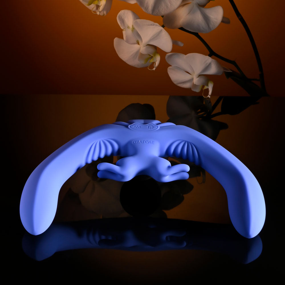 Evolved LOVEBIRDS - Purple 20.8 cm USB Rechargeable Double-Ended Rabbit Vibrator with Remote-EN-RS-6015-2