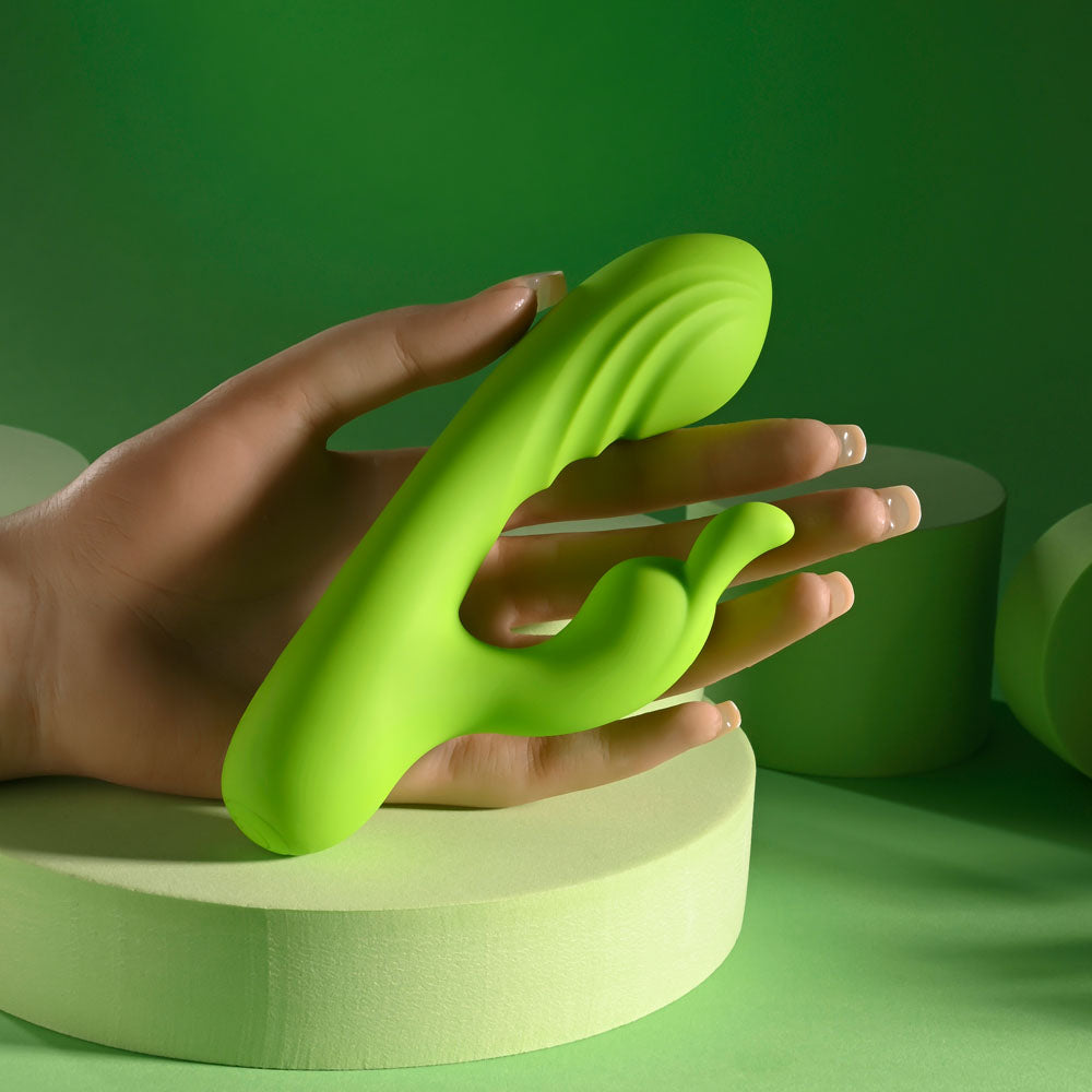 Evolved BRAT BUNNY - Green 16.2 cm USB Rechargeable Rabbit Vibrator-EN-RS-6787-2
