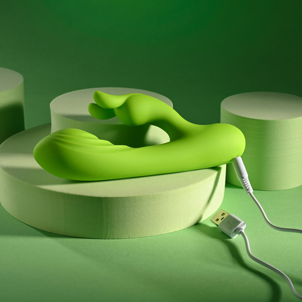 Evolved BRAT BUNNY - Green 16.2 cm USB Rechargeable Rabbit Vibrator-EN-RS-6787-2