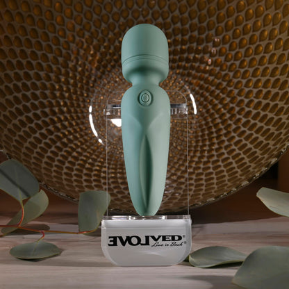 Evolved RUMBLE WAND - Olive Greeb 13.4 USB Rechargeable Mini Massage Wand-EN-RS-6848-2