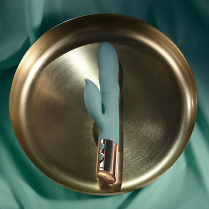 Evolved THE SHIMMY - Green USB Rechargeable Thrusting Rabbit Vibrator - EN-RS-6923-2