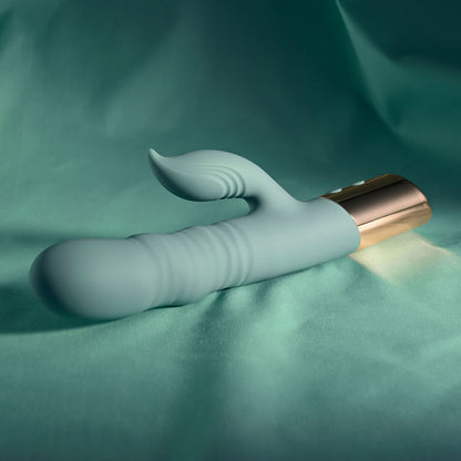 Evolved THE SHIMMY - Green USB Rechargeable Thrusting Rabbit Vibrator - EN-RS-6923-2