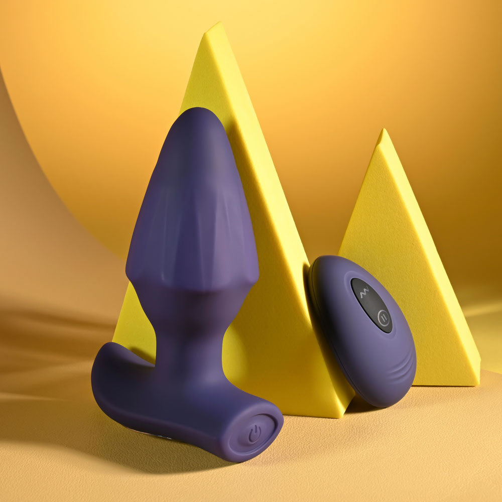 Evolved STARBURST - Purple 10.1 cm USB Rechargeable Vibrating Butt Plug with Wireless Remote - EN-RS-6992-2